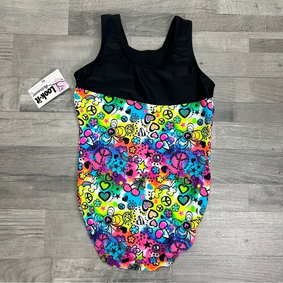 Look It Activewear Girls Neon Tie Dye Leotard S - Picture 6 of 6